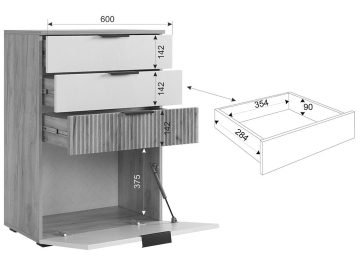 Модульная гостиная Бери К3 комплектация 3