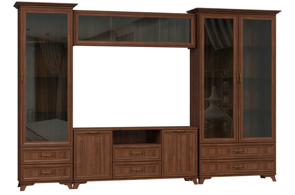 Модульная гостиная Мирелла орех селект комплектация 5