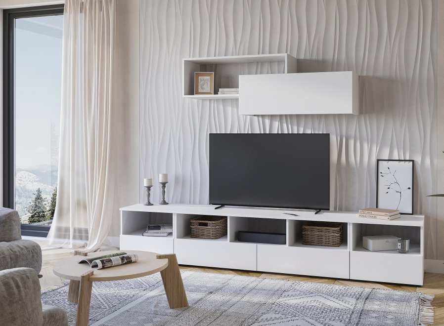 Модульная гостиная Элла комплектация 7 белый / белый