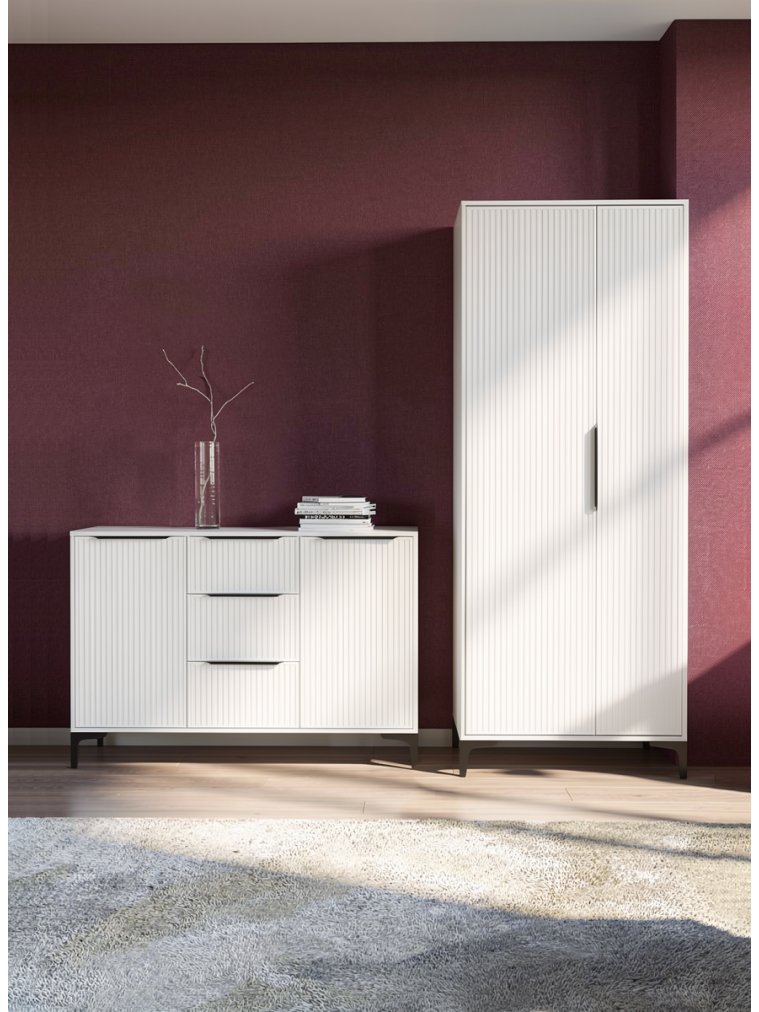 Модульная гостиная Иадама белый / белый глянец комплектация 3