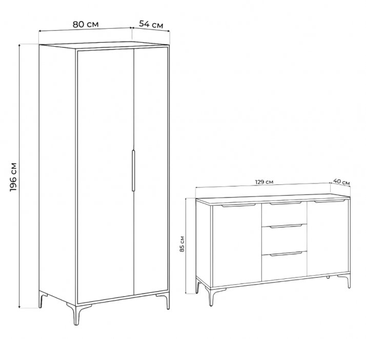 Модульная гостиная Иадама белый / белый глянец комплектация 3