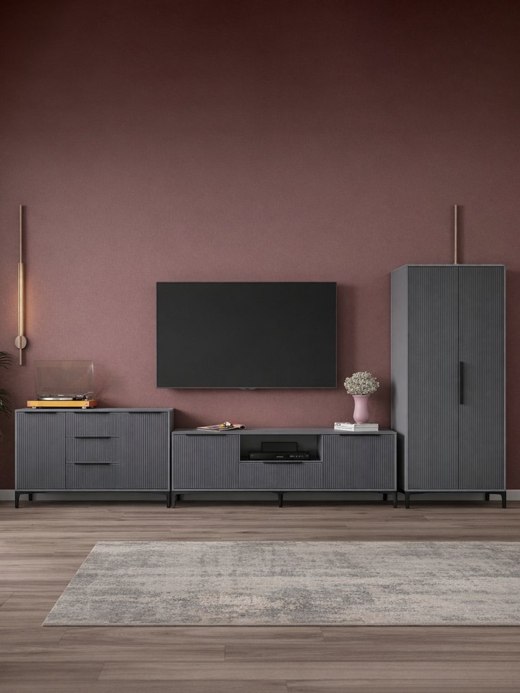 Модульная гостиная Иадама графит / графит софт комплектация 1