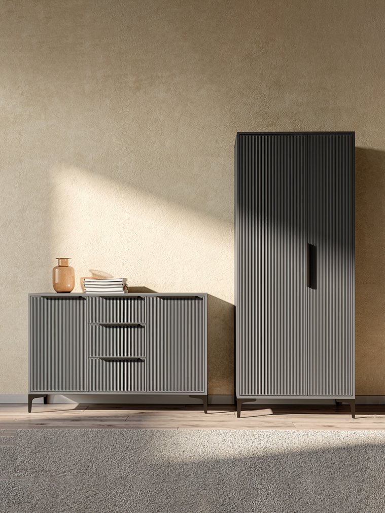 Модульная гостиная Иадама графит / графит софт комплектация 3