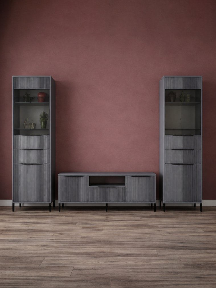 Модульная гостиная Иадама графит / графит софт комплектация 4