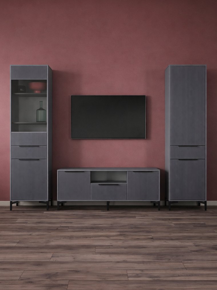 Модульная гостиная Иадама графит / графит софт комплектация 5