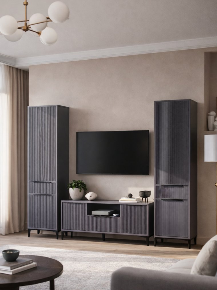 Модульная гостиная Иадама графит / графит софт комплектация 8