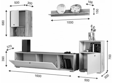 Модульная гостиная Мален комплектация 2