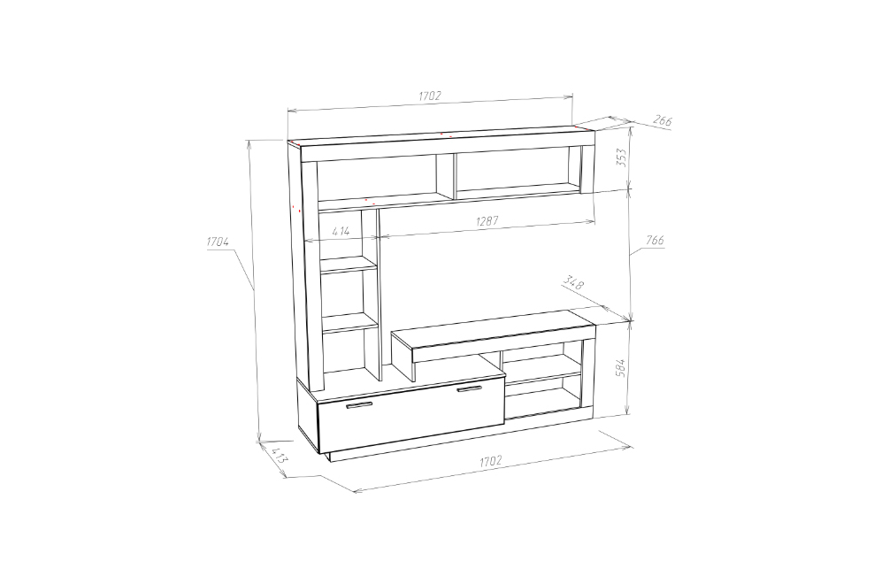 Модульная гостиная Монтана atelier / белый глянец
