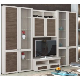 Стенка для гостиной Фиджи (комплектация 24) дуб белфорт / каналы дуба