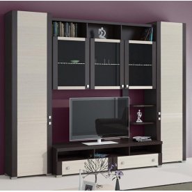 Стенка для гостиной Фиджи (комплектация 25) венге цаво / дуб белфорт