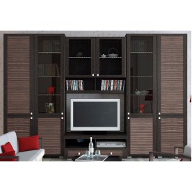 Стенка для гостиной Фиджи (комплектация 31) венге цаво / каналы дуба