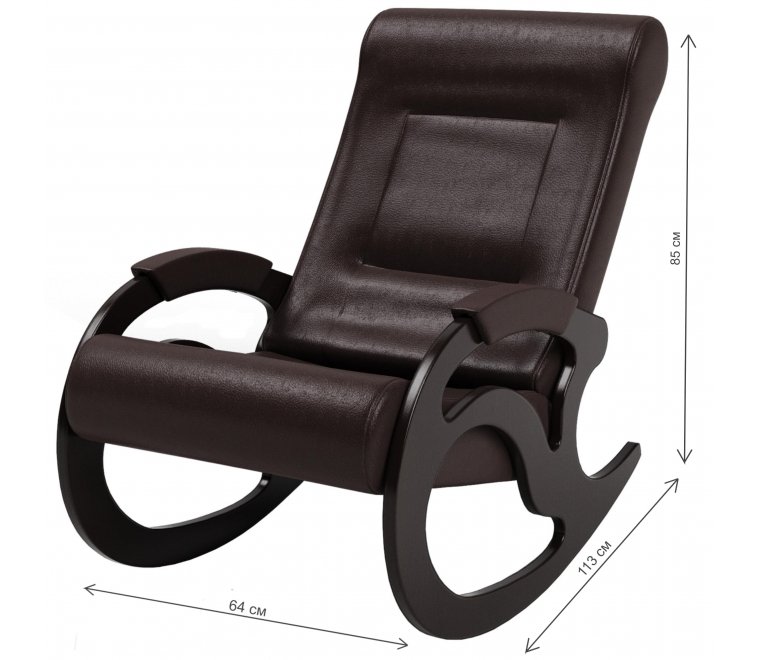 Кресло-качалка Вилла экокожа венге