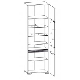 Шкаф-витрина AZTECA S205-REG1W1D 21 6