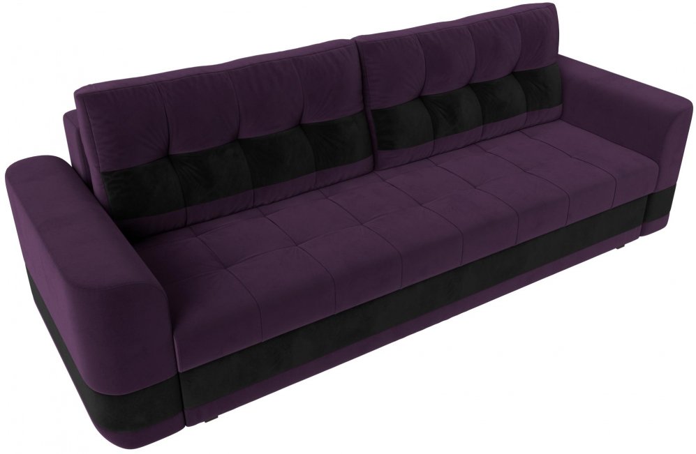 Диван Эльба-Прайм велюр фиолетовый / черный
