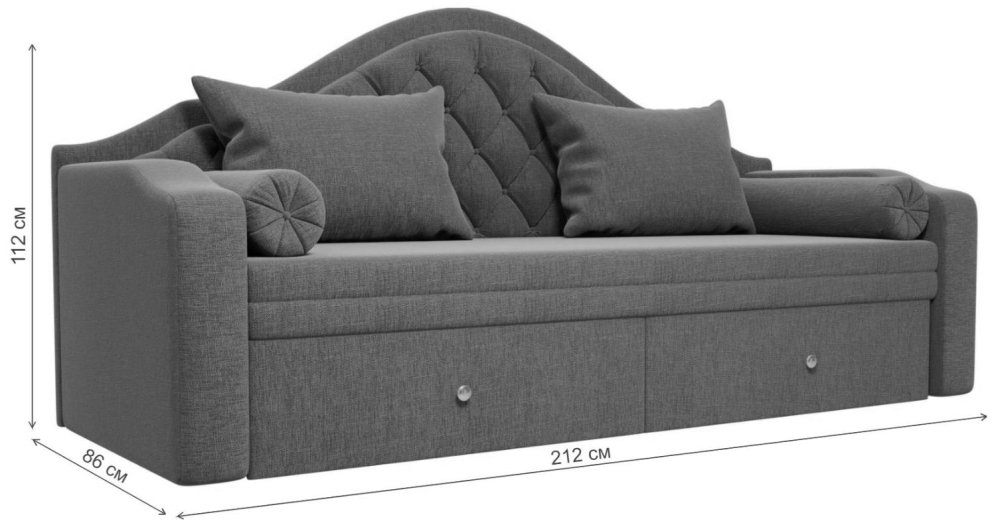 Диван детский Сойер рогожка коричневый