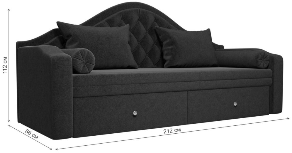 Диван прямой детский Сойер микровельвет зеленый