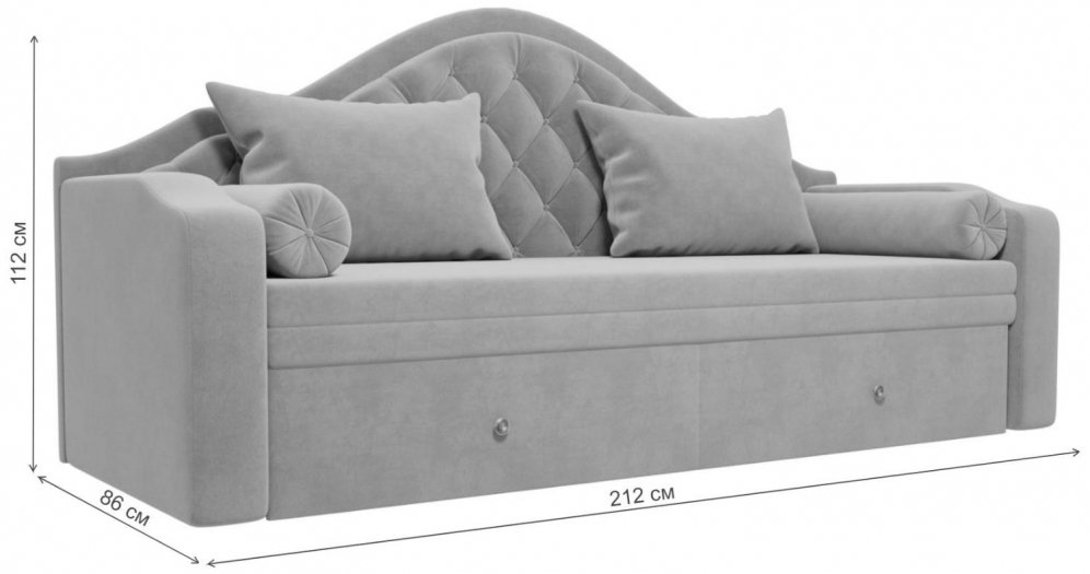 Диван детский Сойер велюр MR бежевый