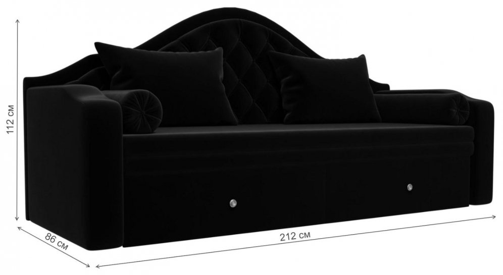 Диван детский Сойер велюр MR черный