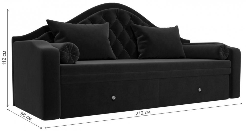 Диван детский Сойер велюр MR коричневый