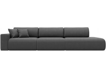 Диван-кровать Форум-036 НПБ Модерн Лонг подлокотник слева замша joly 13 серая