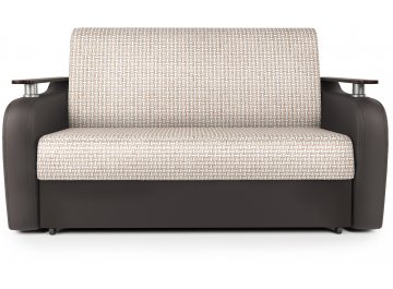 Диван-кровать Гранд Д140 аккордеон Корфу бежевый / экокожа шоколад