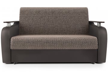 Диван-кровать Гранд Д140 аккордеон Корфу коричневый / экокожа шоколад