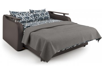 Диван-кровать Гранд Д140 аккордеон Корфу коричневый / экокожа шоколад