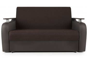 Диван-кровать Гранд Д140 аккордеон рогожка шоколад / экокожа шоколад