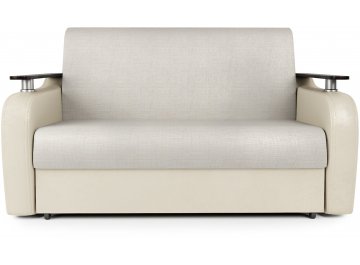 Диван-кровать Гранд Д160 аккордеон экокожа бежевый / шенилл бежевый