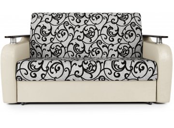 Диван-кровать Гранд Д160 аккордеон экокожа бежевый / узоры