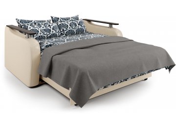 Диван-кровать Гранд Д160 аккордеон экокожа бежевый / узоры