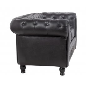 Диван из черной кожи Chesterfield Black Leather 2S