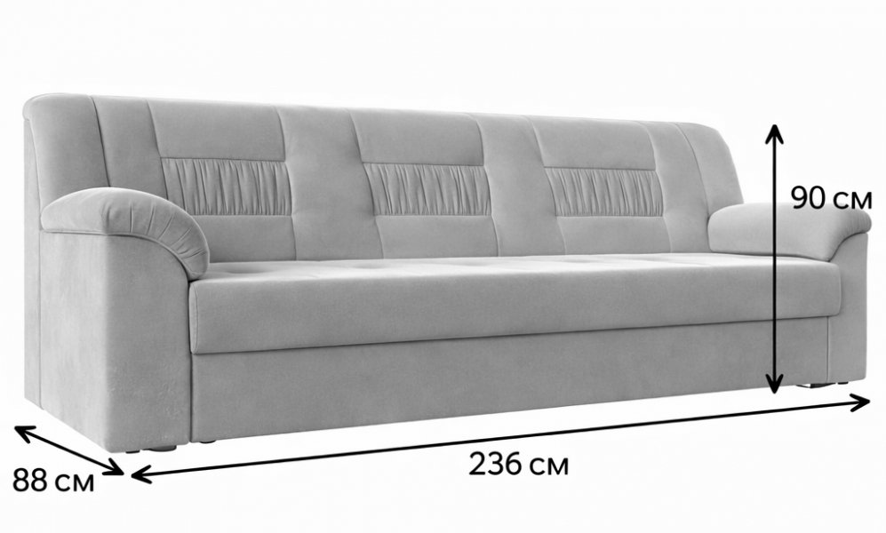 Диван Карелия бежевый микровельвет