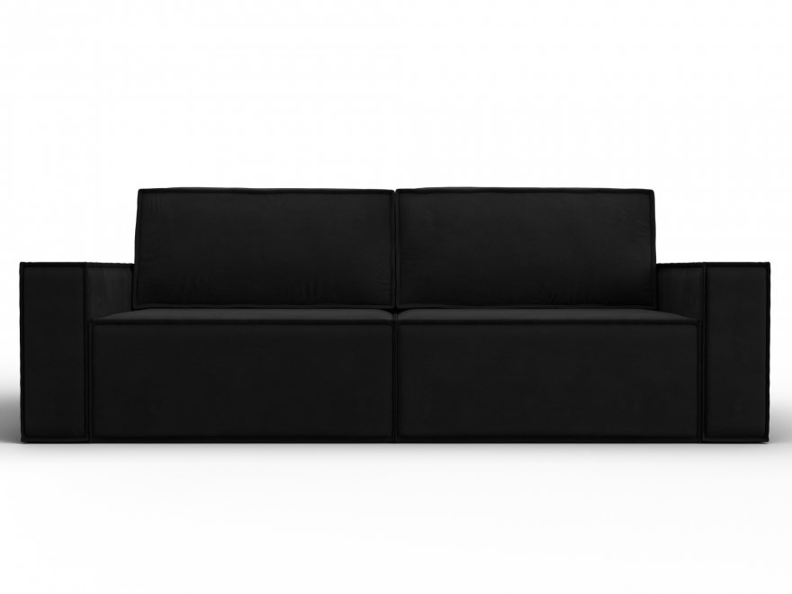 Диван Куба черный микровельвет