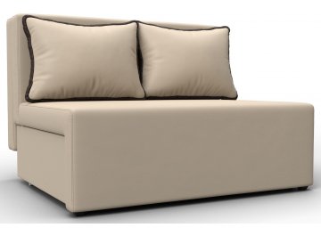 Диван Лагуна бежевая / коричневая экокожа