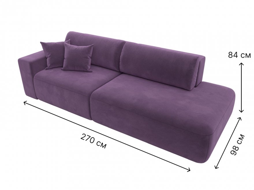 Диван Форум-036 НПБ Модерн подлокотник слева микровельвет сиреневый