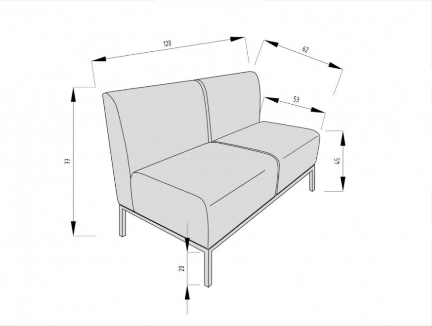 Диван Лоренс двухместный пегас фиолетовый
