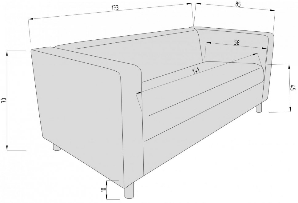 Диван Модено трехместный пегас красный