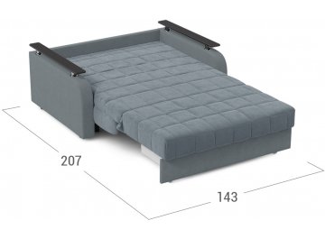 Диван-кровать Moon Family 044 120х200 НПБ синий велюр 74-9 / венге текстурный