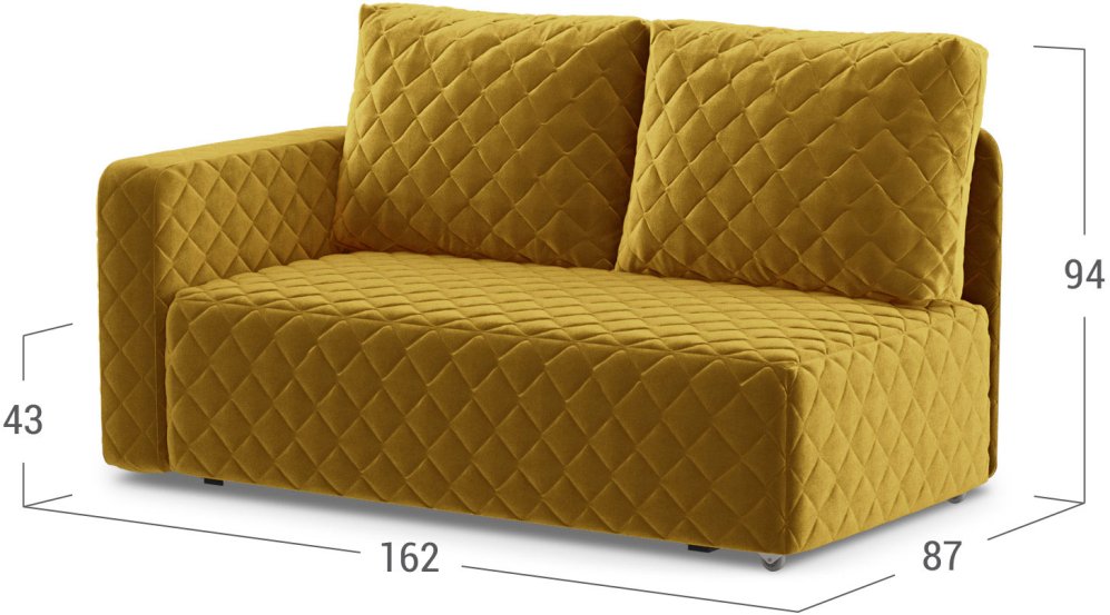 Диван Moon Family 087/А21Л Lux 002680 левый велюр желтый 74-51