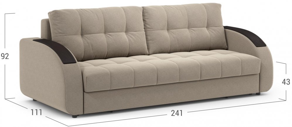 Диван Moon Family 109/Т32 Lux 003929 со спальным местом 160 велюр бежевый 74-94