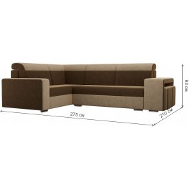 Диван угловой Мустанг с двумя пуфами