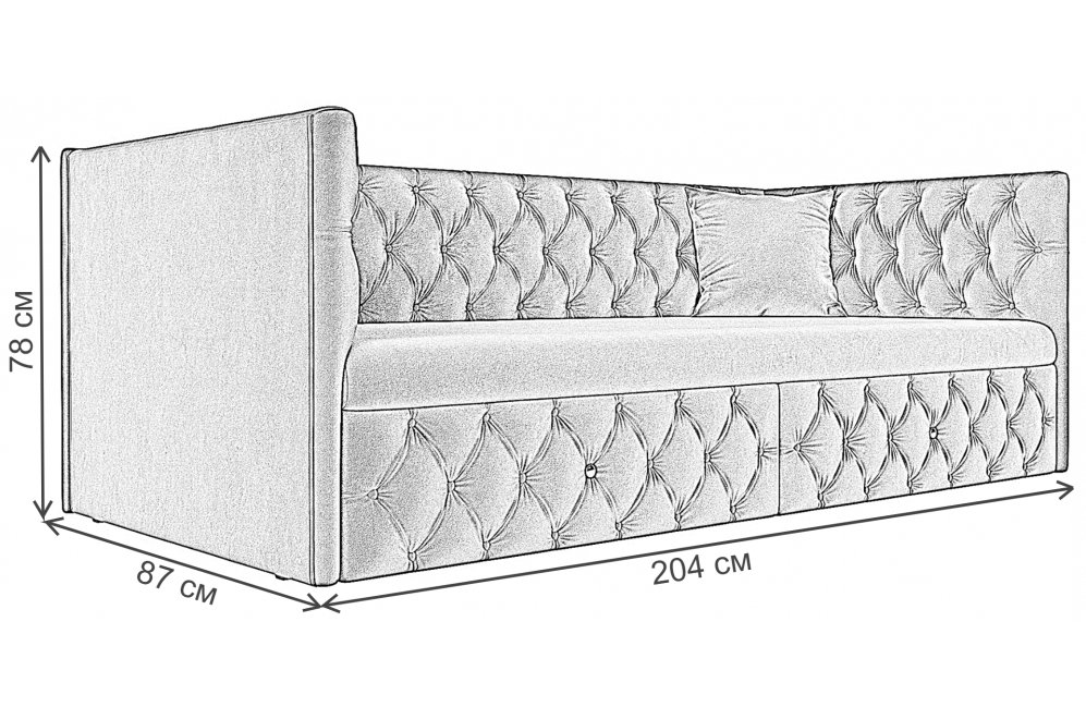 Диван-софа Найс велюр фиолетовый