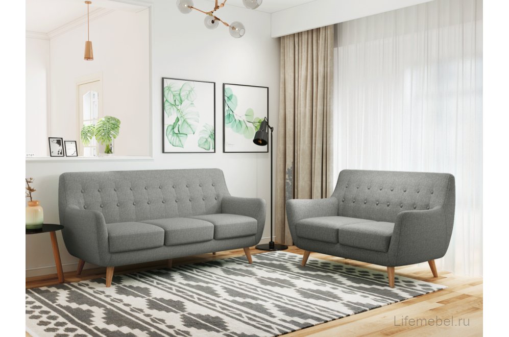 Диван Picasso трехместный серый