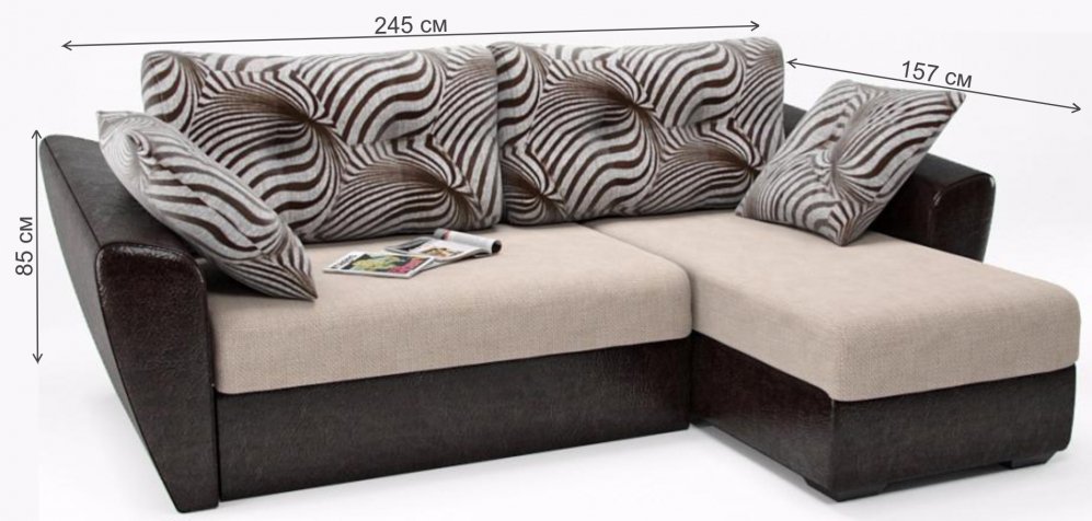 Диван угловой Голди еврокнижка венге правый