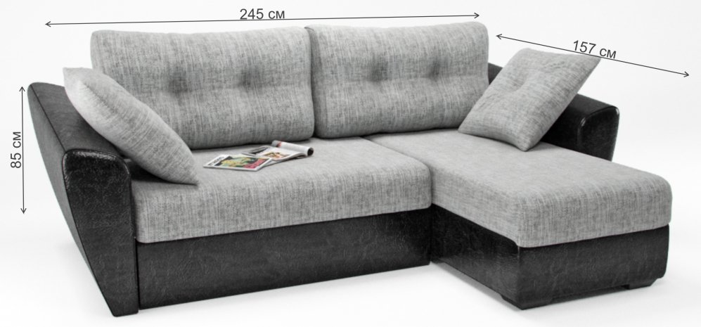 Диван угловой Амстердам Классик еврокнижка дарк симпл правый 