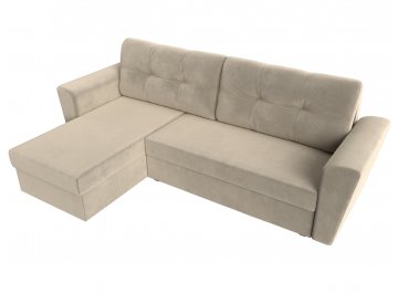Диван-кровать Амстердам Лайт левый бежевый микровельвет
