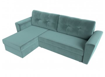 Диван-кровать Амстердам Лайт левый бирюзовый велюр