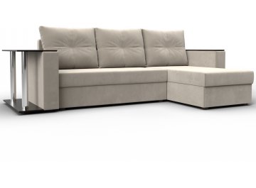 Диван угловой Атланта микровельвет бежевый