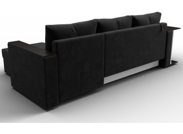 Диван-кровать Атланта правый черный велюр